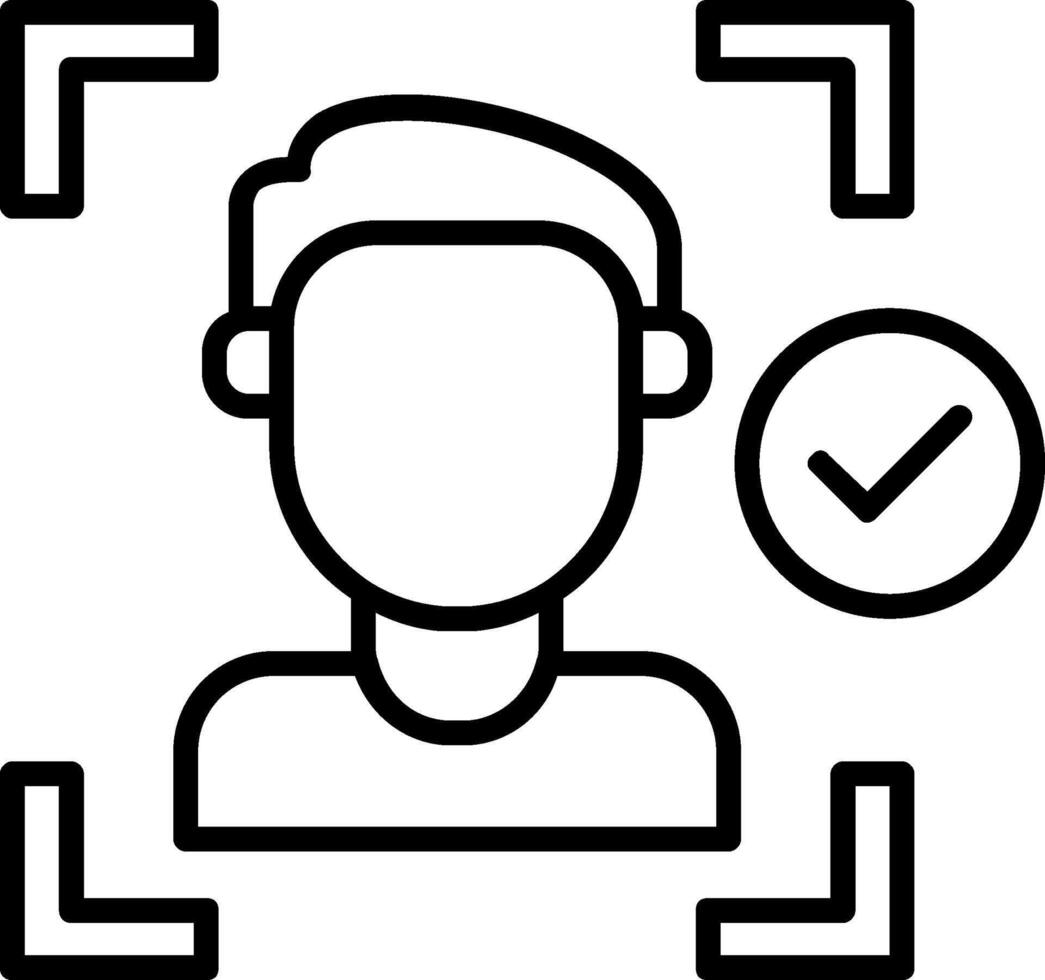 Face Detection Line Filled Icon vector
