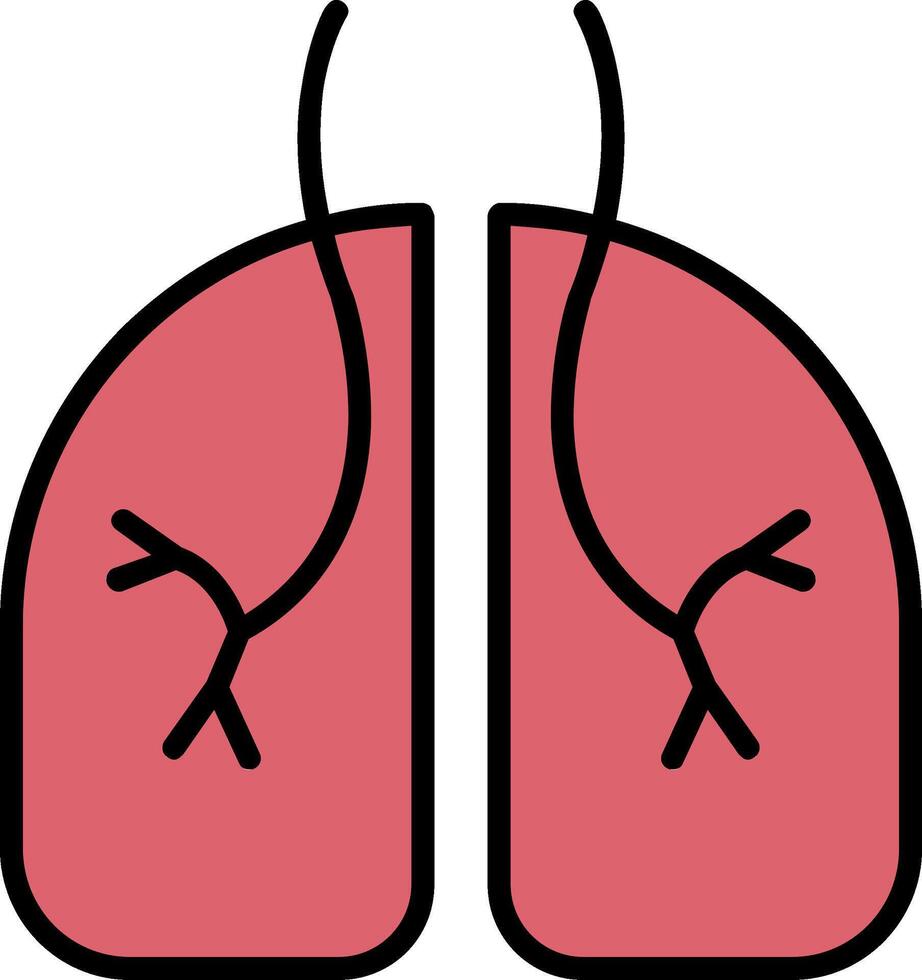 Pulmonology Line Filled Icon vector