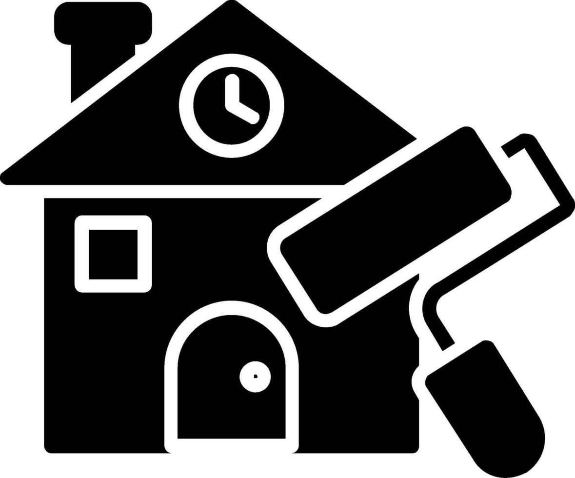 House Painting Glyph Icon vector