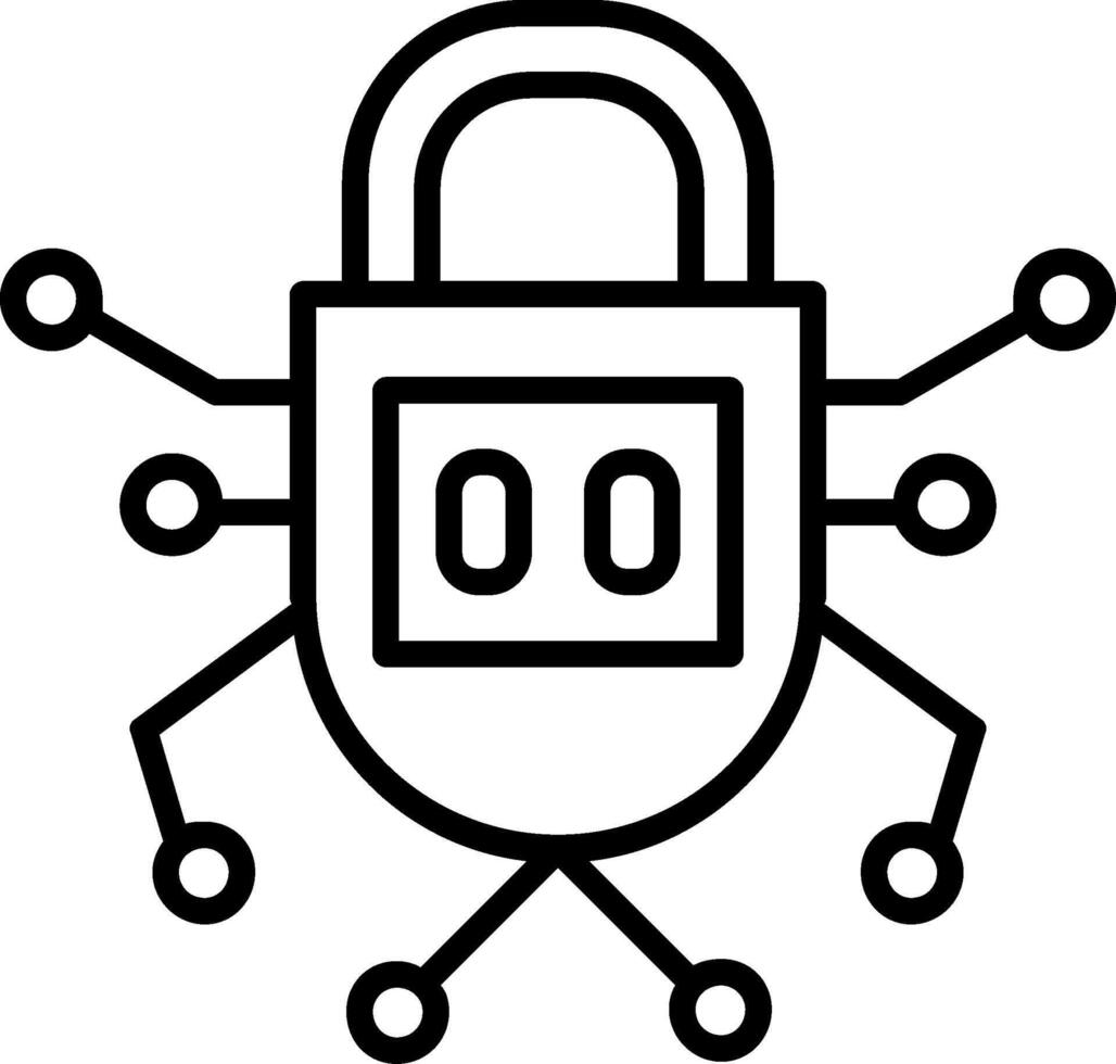 Security Line Filled Icon vector