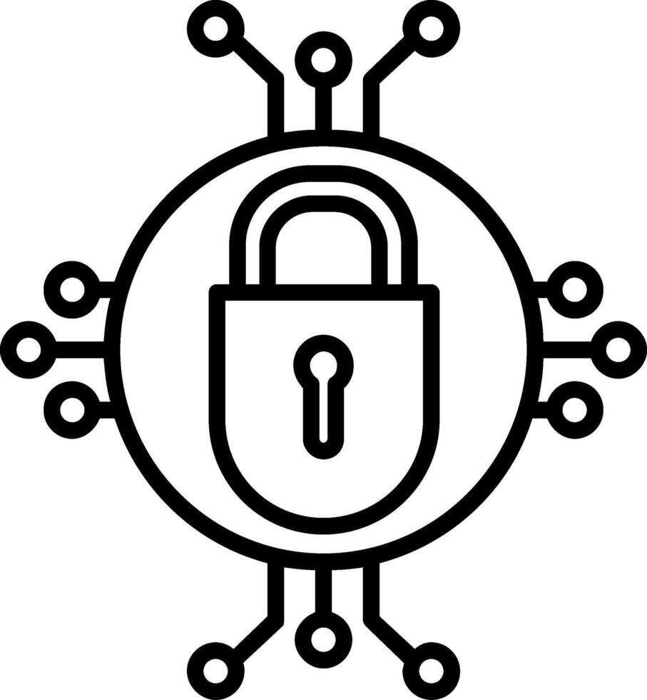 Cyber Security Line Filled Icon vector