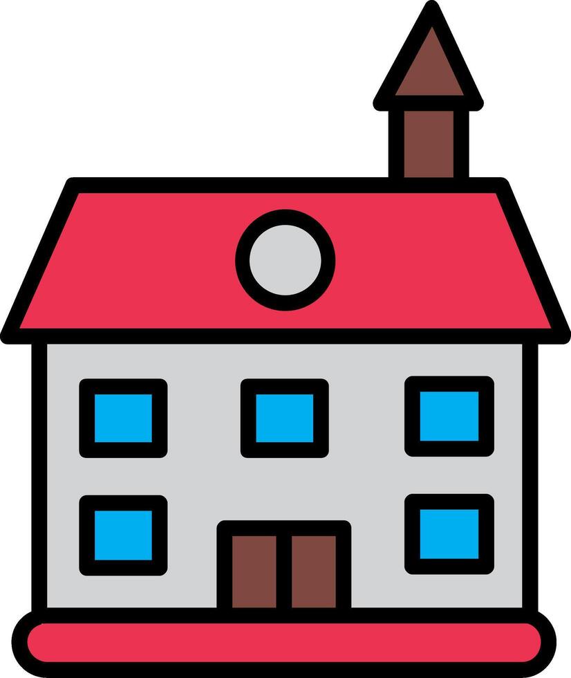 Private Guest House Line Filled Icon vector