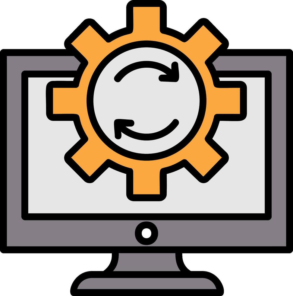 Data Processing Line Filled Icon vector
