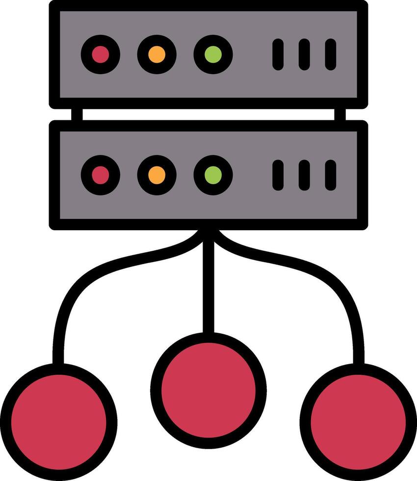 icono lleno de línea de almacenamiento de datos vector