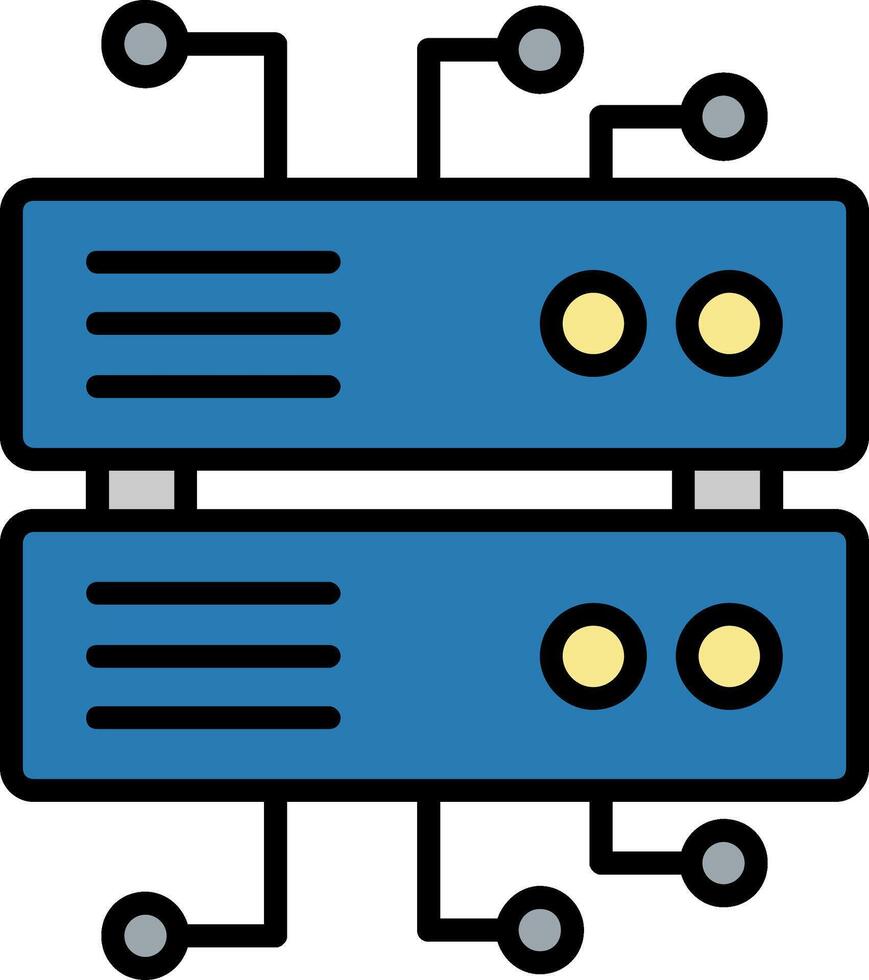 Database Architecture Line Filled Icon vector