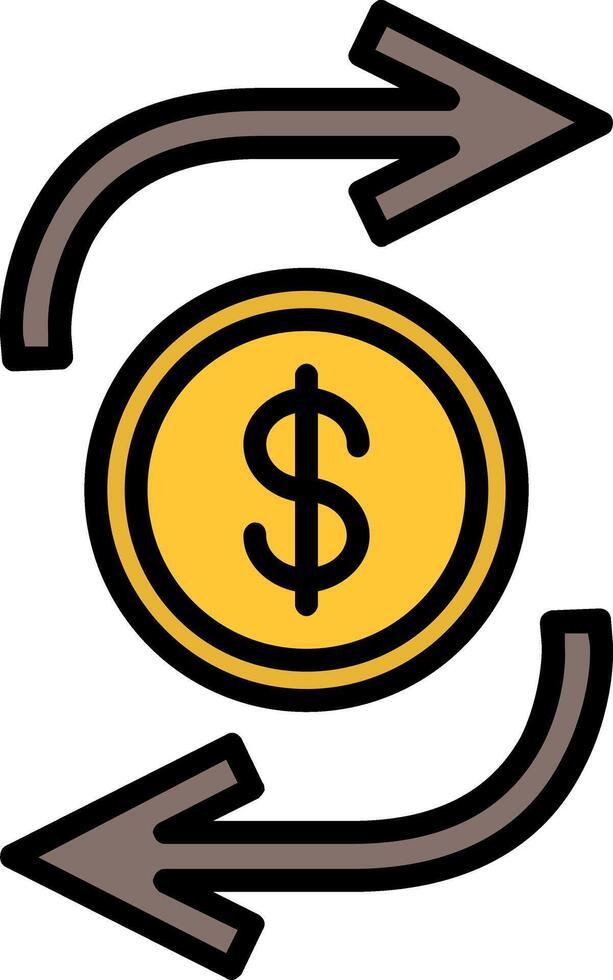 Funds Transfer Line Filled Icon vector