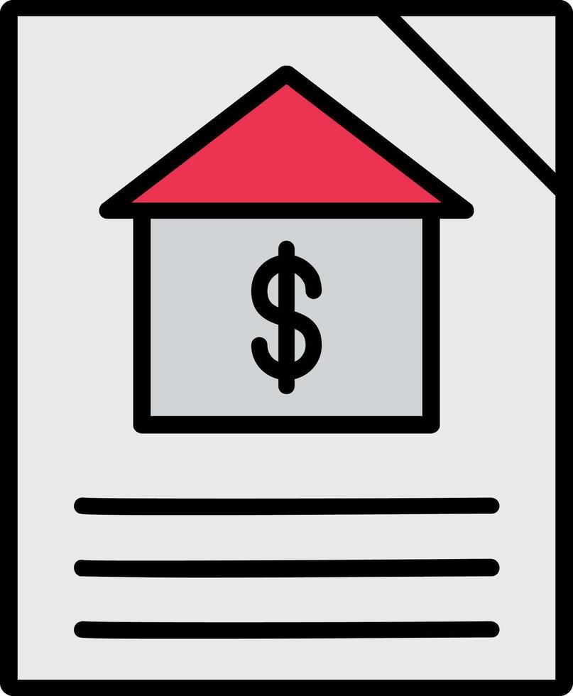 Mortgage Line Filled Icon vector