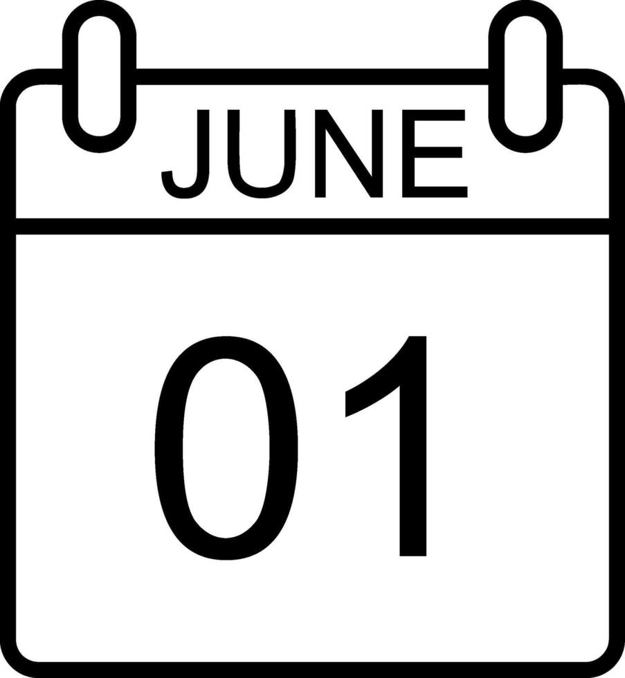June Line Icon vector