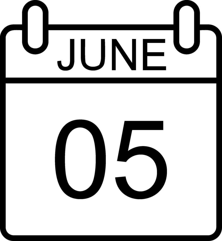 June Line Icon vector