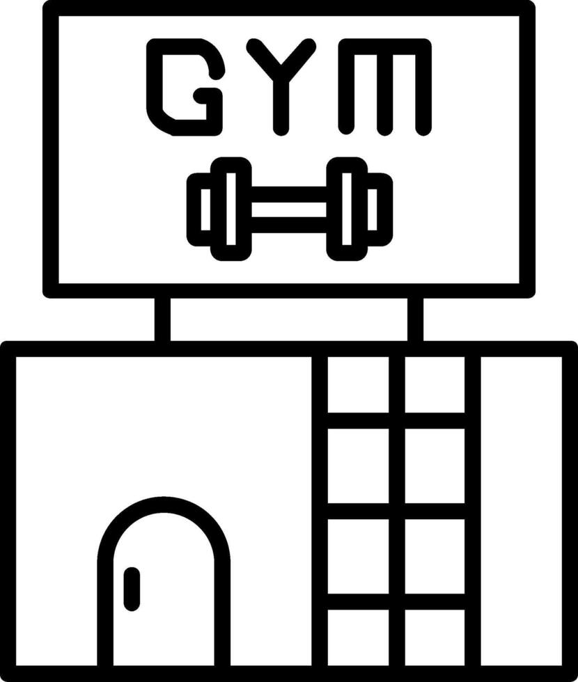 icono de línea de gimnasio vector