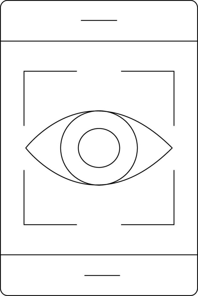 ojo reconocimiento línea icono vector