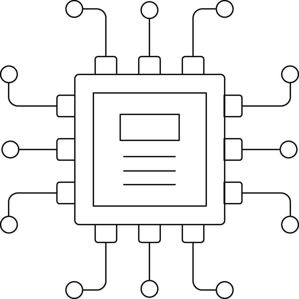 Chip Line Icon vector