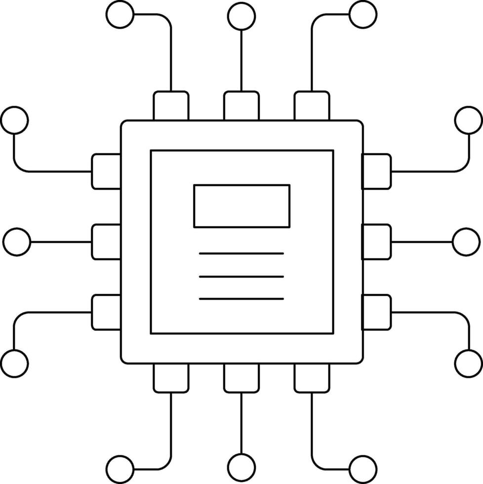 Chip Line Icon vector