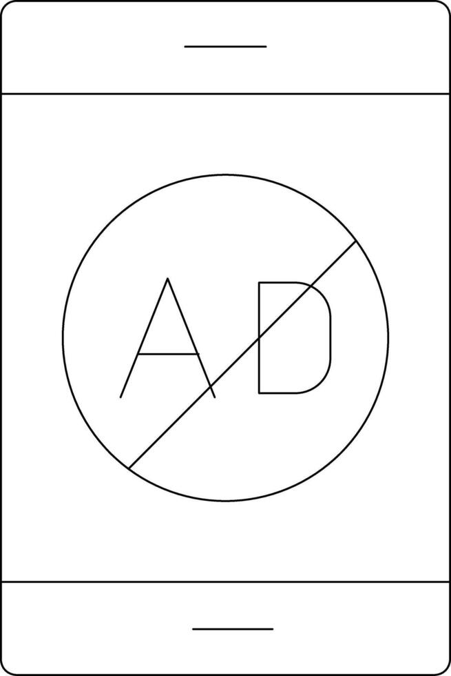 Ad Blocker Line Icon vector