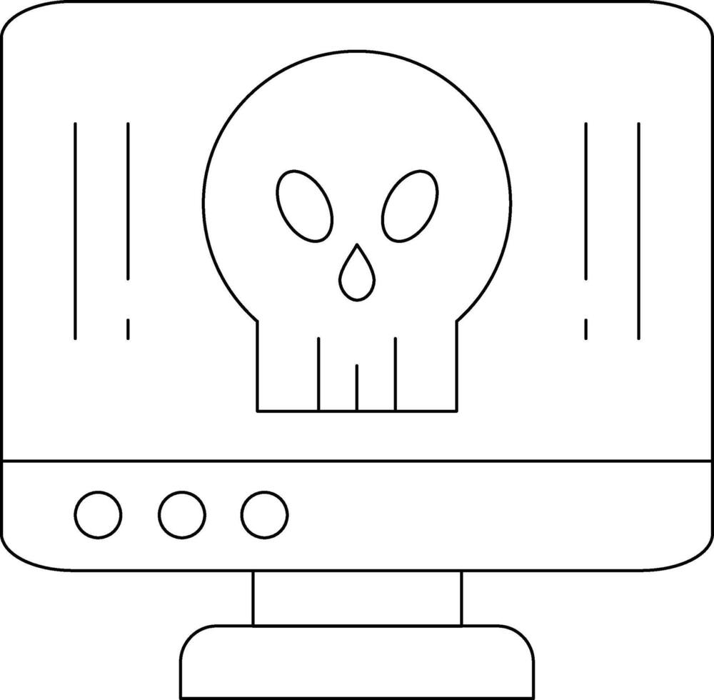 icono de línea de computadora vector