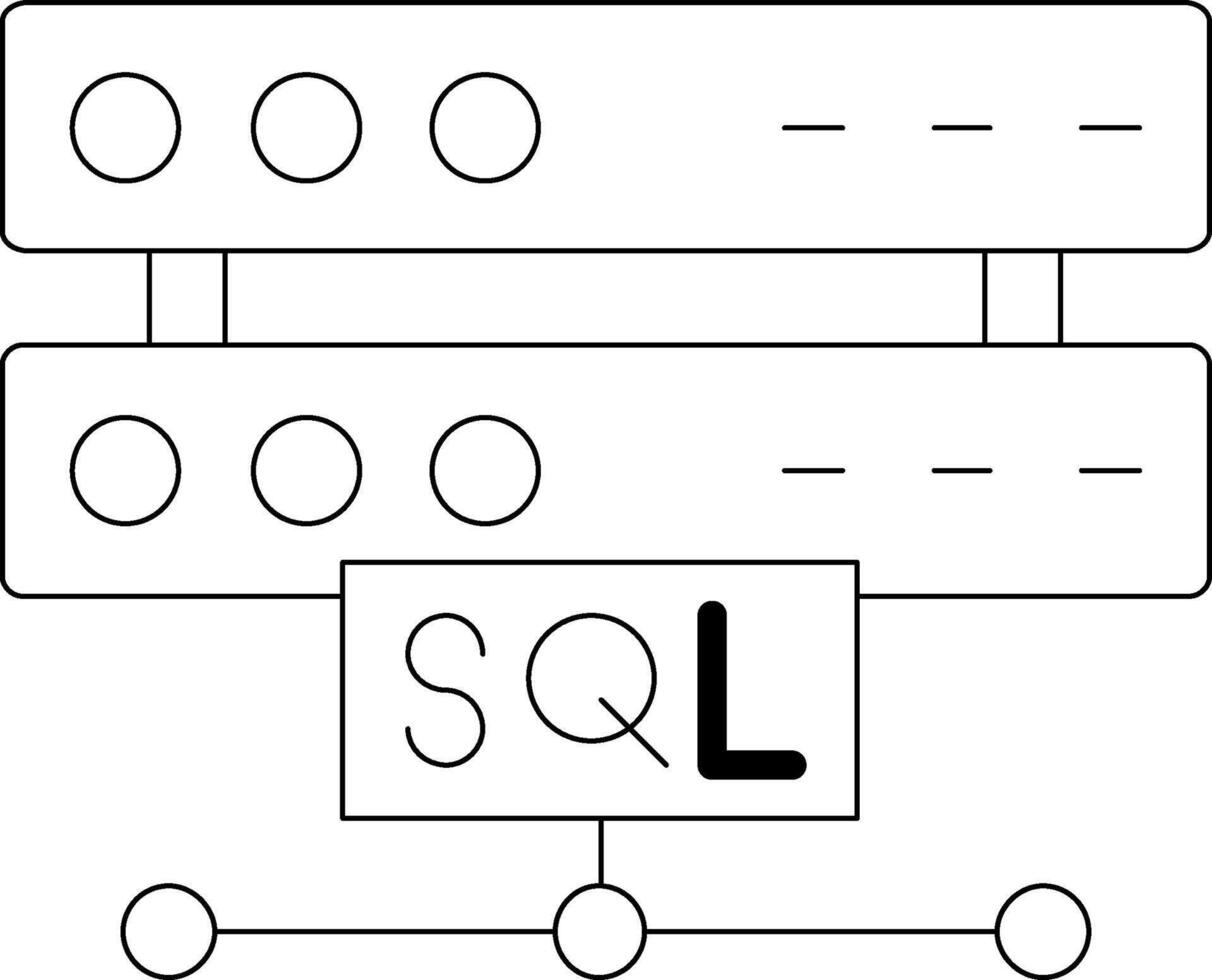 Sql Line Icon vector