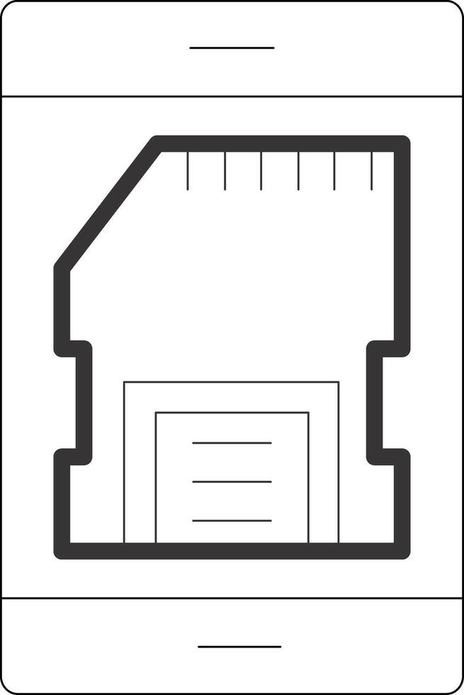 Sd Card Line Icon vector