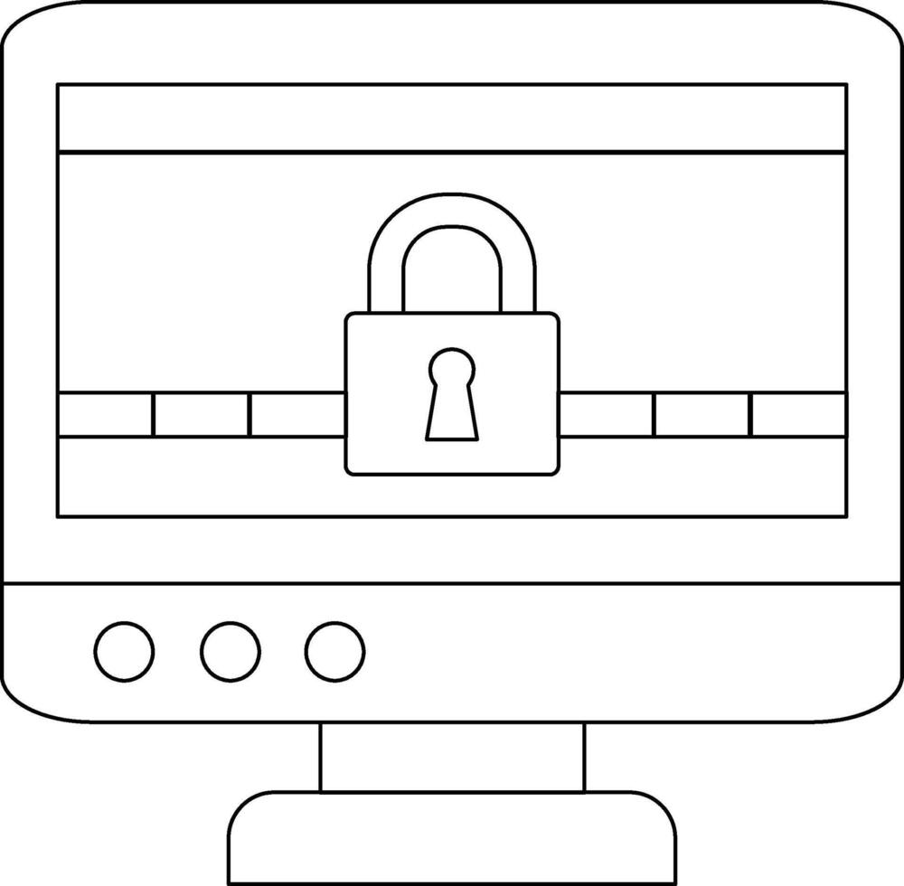 Ransomware Line Icon vector