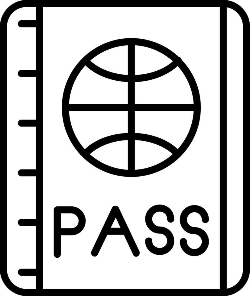 Passport Line Icon vector