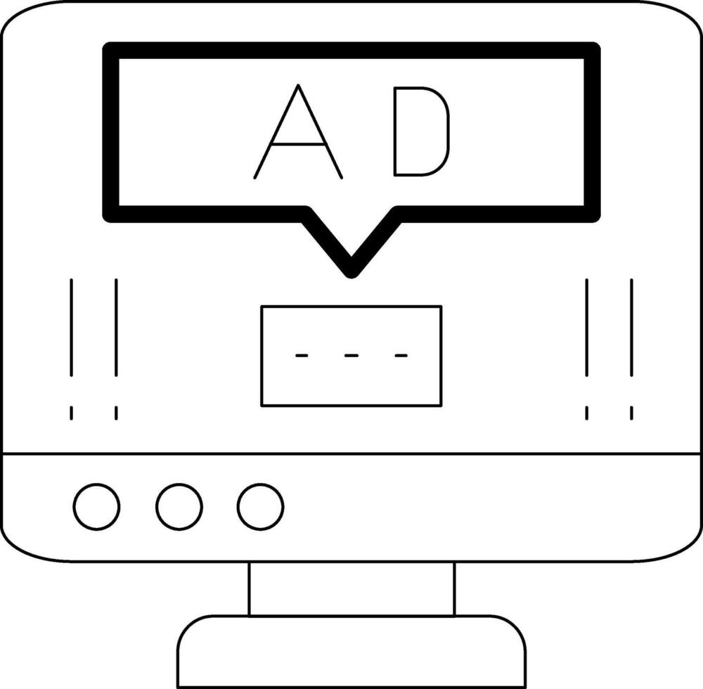 Ad Pop Up Line Icon vector