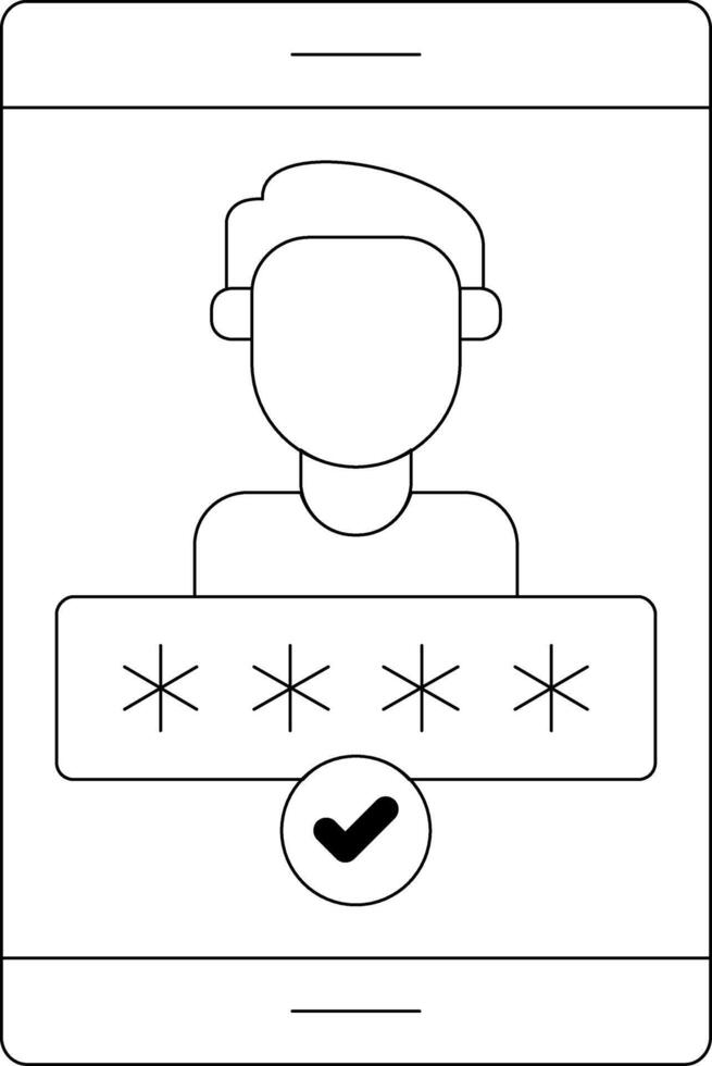 Authentication Line Icon vector