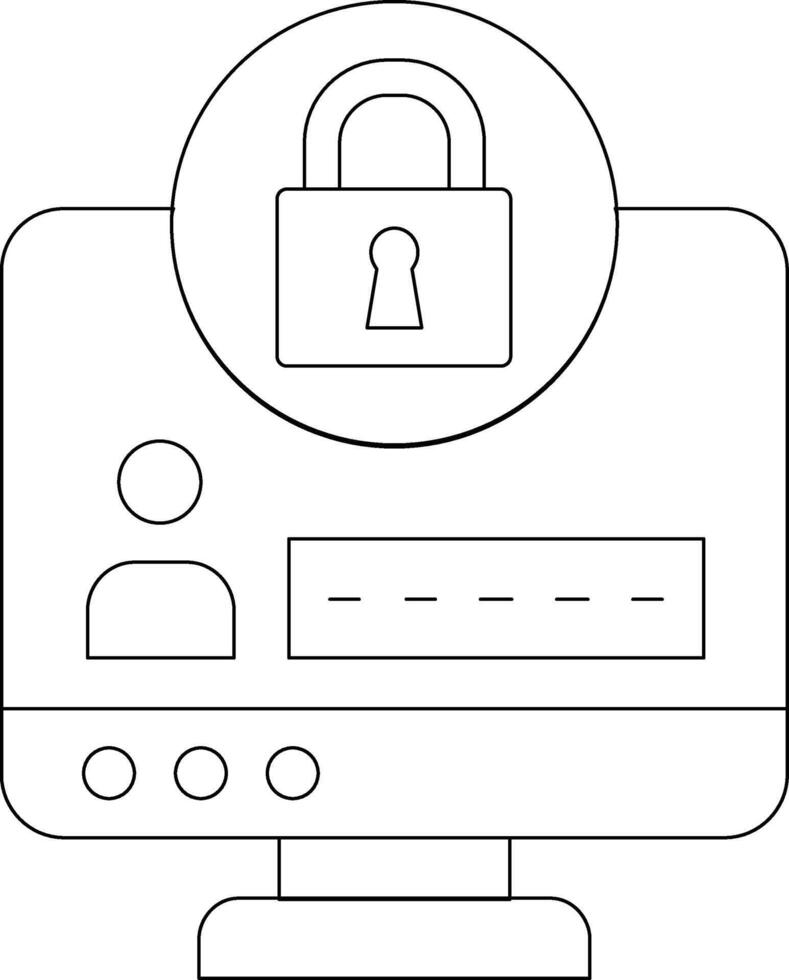 Online Privacy Line Icon vector