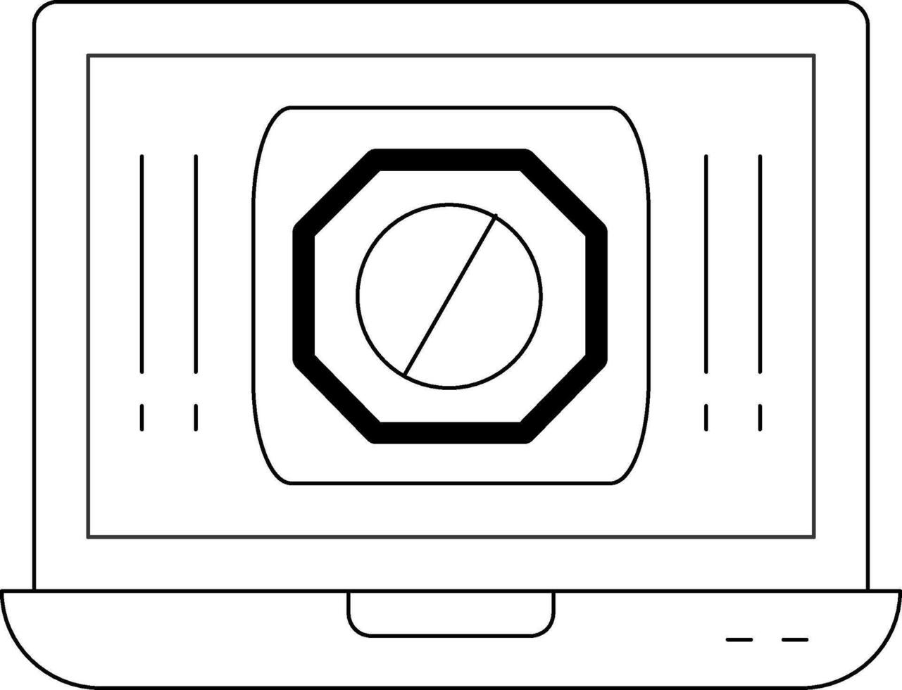 Ad Blocker Line Icon vector
