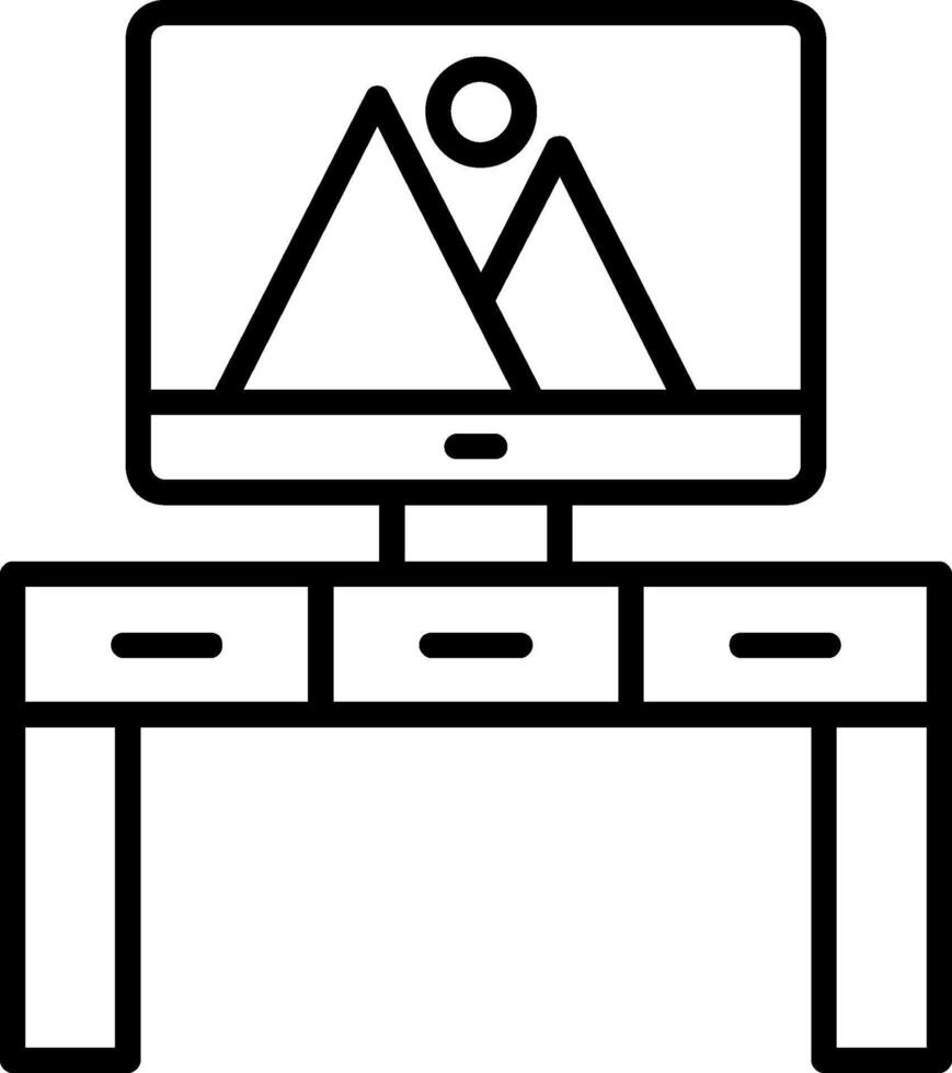Workplace Line Icon vector