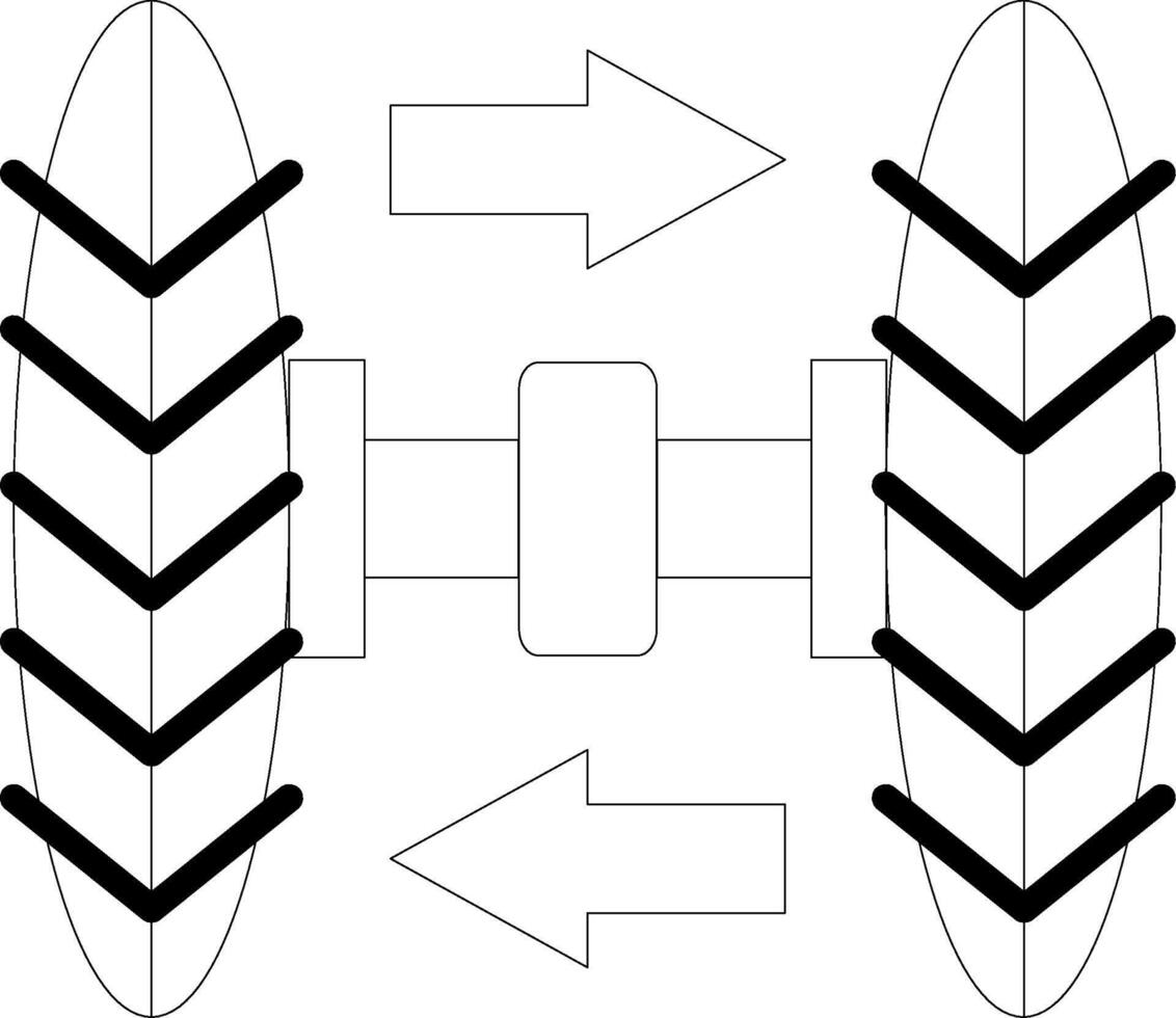 rueda alineación línea icono vector