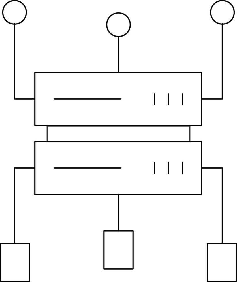 icono de línea de estructura de datos vector