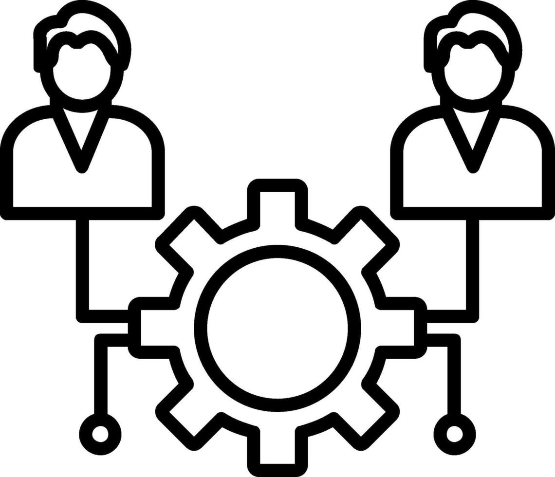Outsource Management Line Icon vector