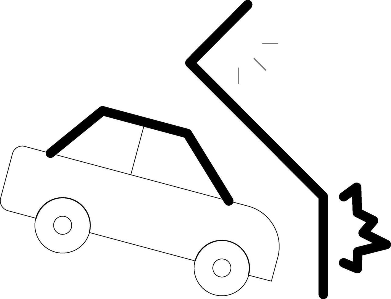 Car Crash Line Icon vector