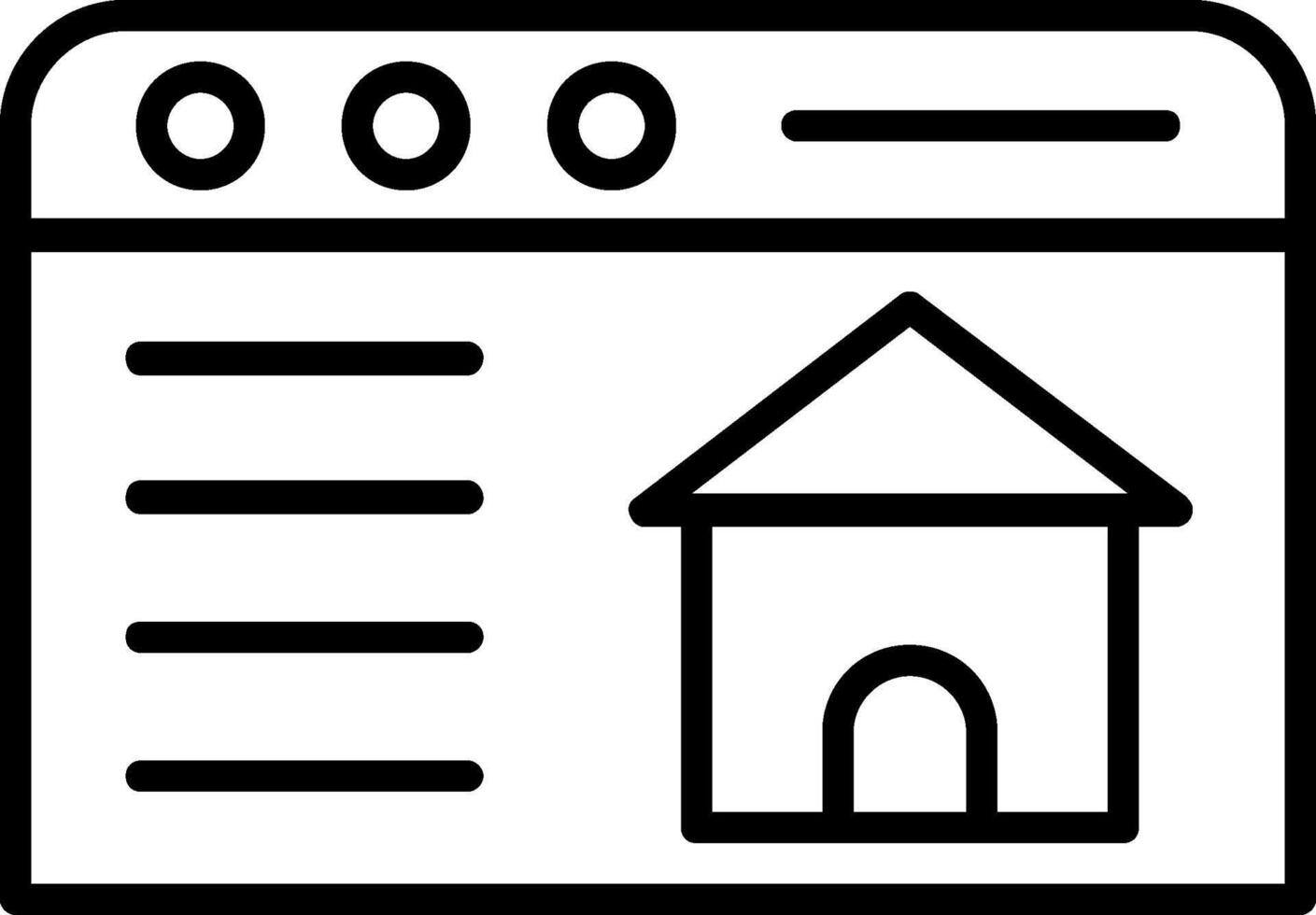 Real Estate Website Line Icon vector