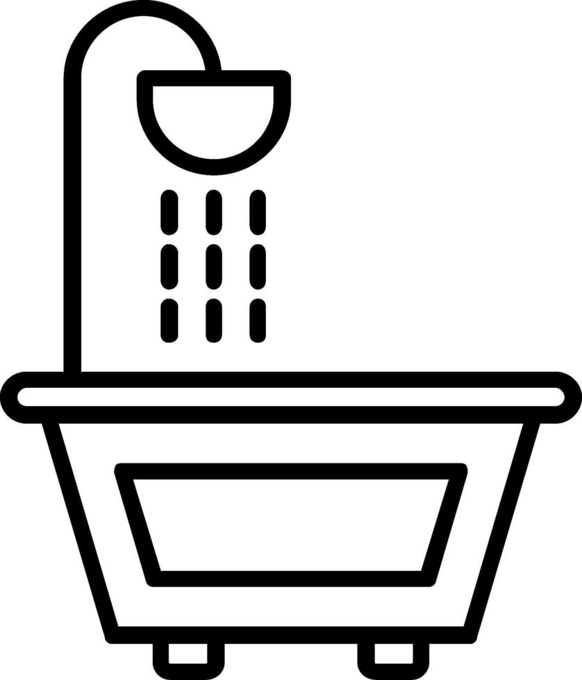 Bathtub Line Icon vector