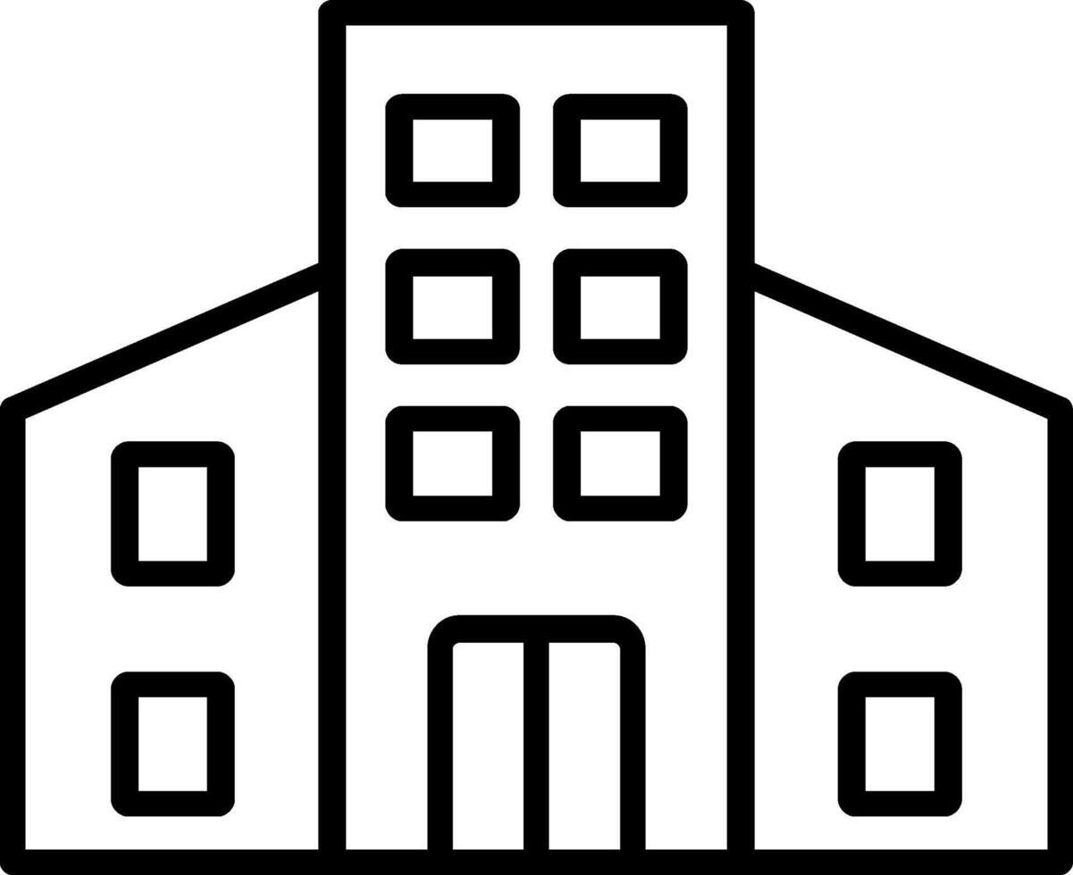 icono de línea de edificios vector