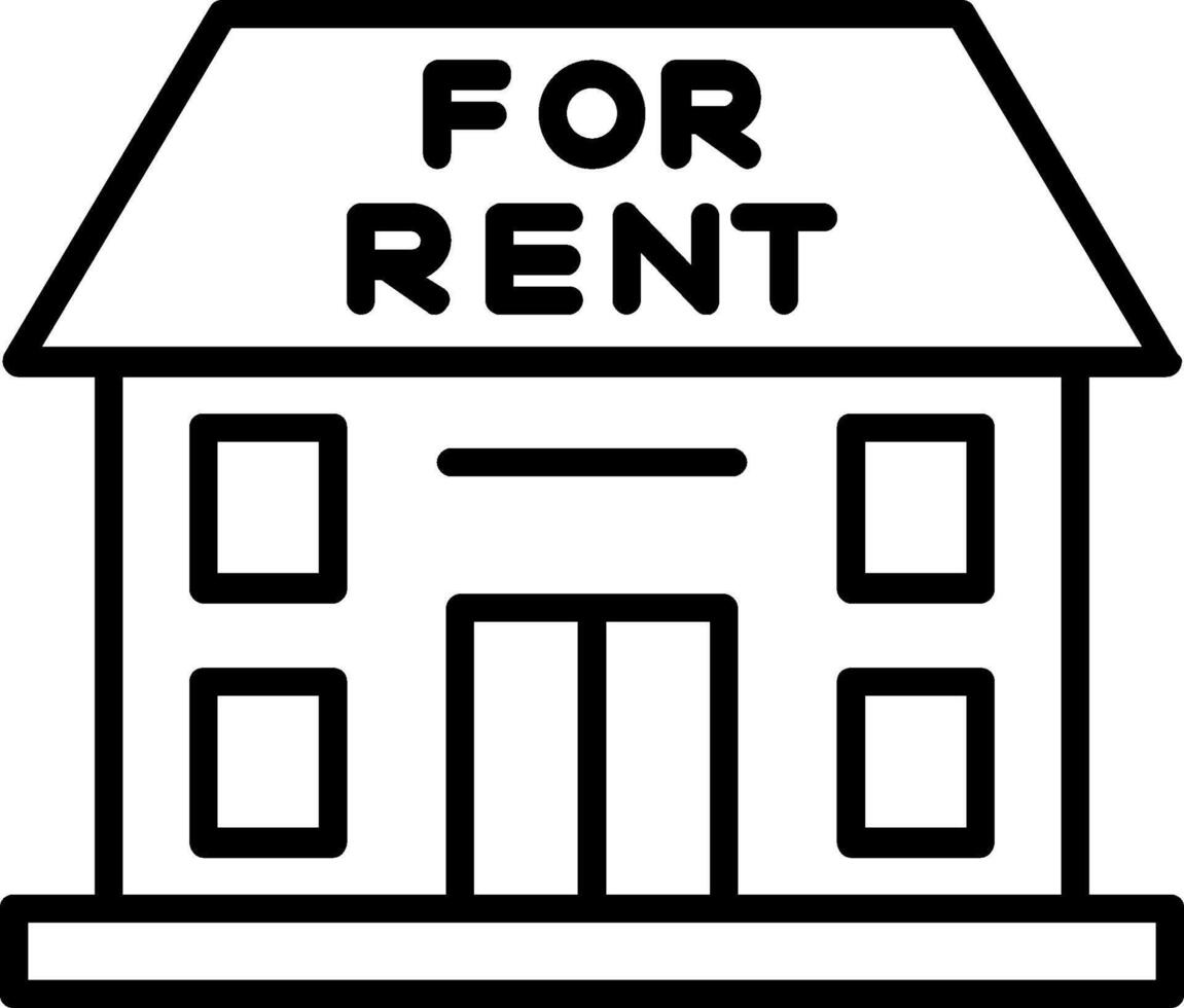 For Rent Line Icon vector