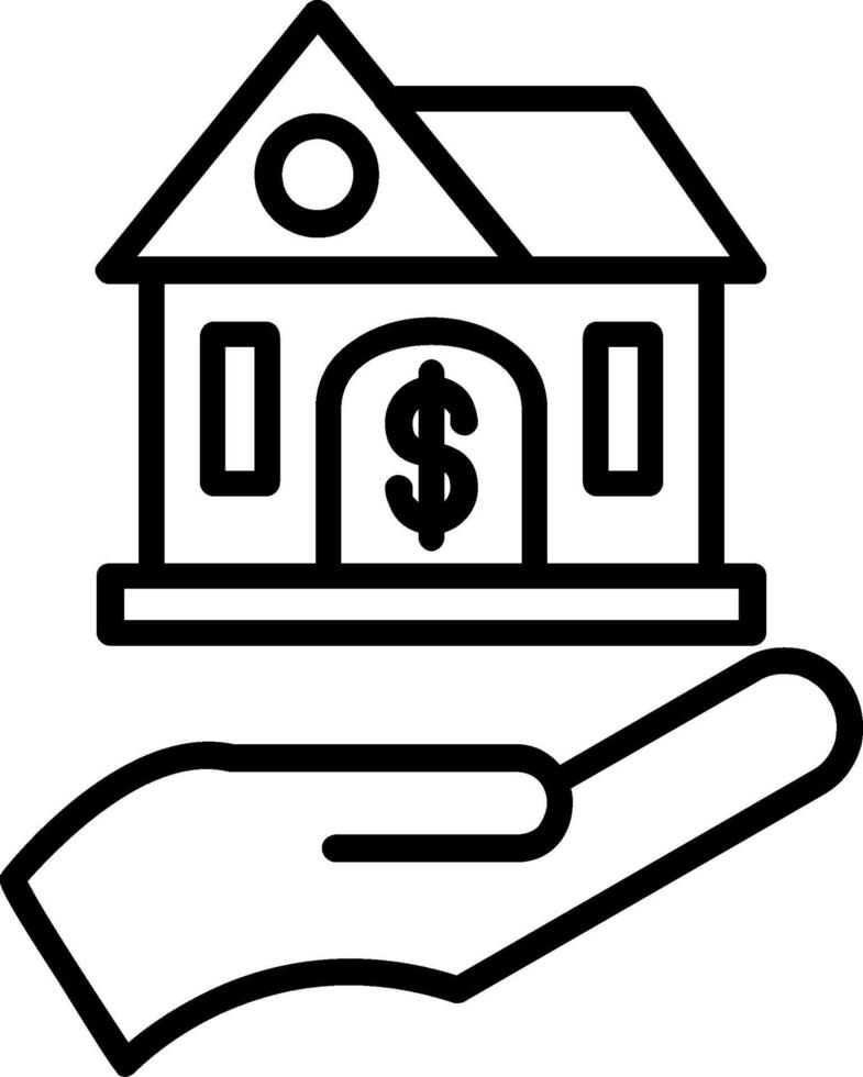 Buy A house Line Icon vector