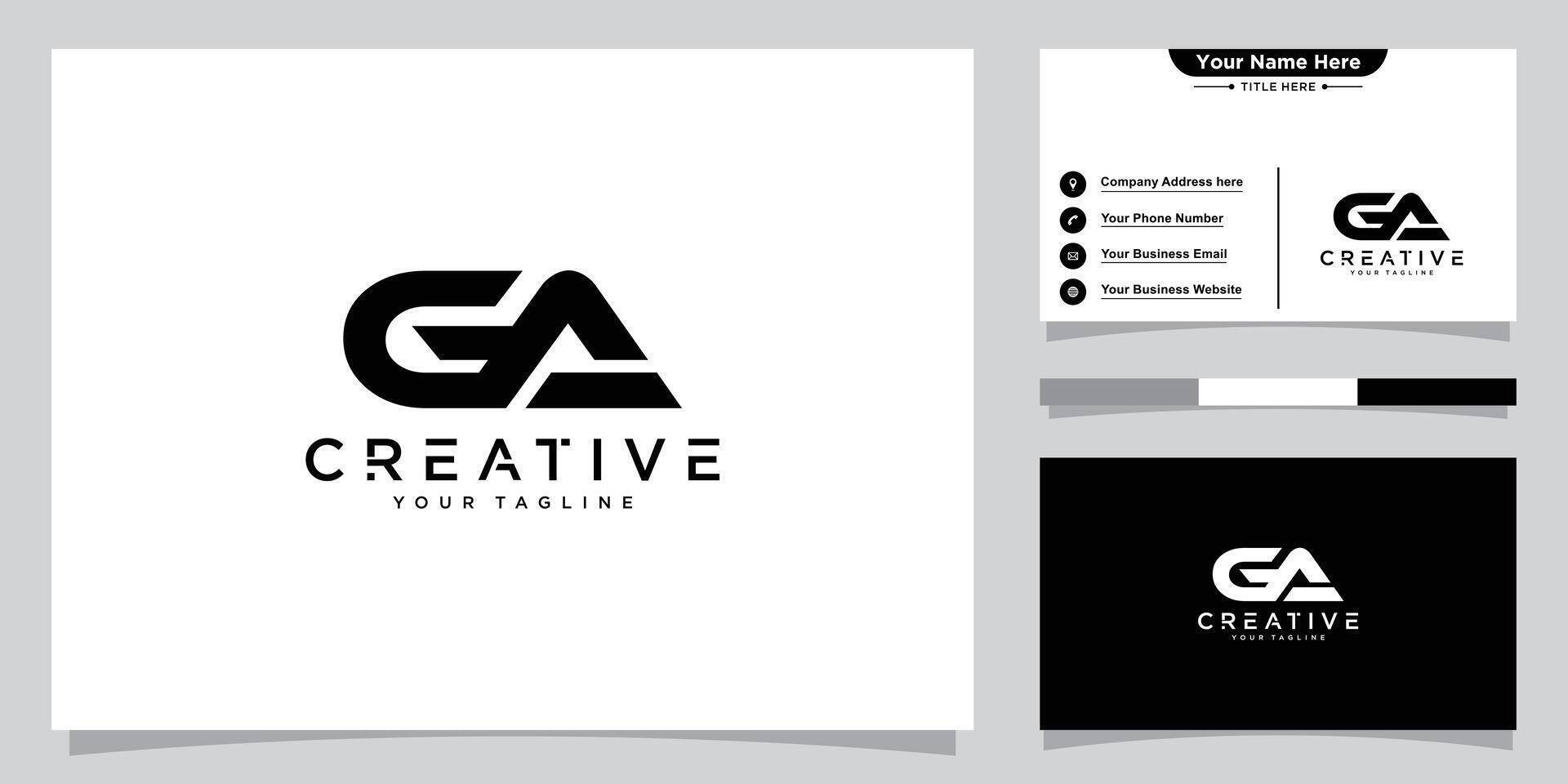 Initial GA Alphabets Letters Logo Monogram vector