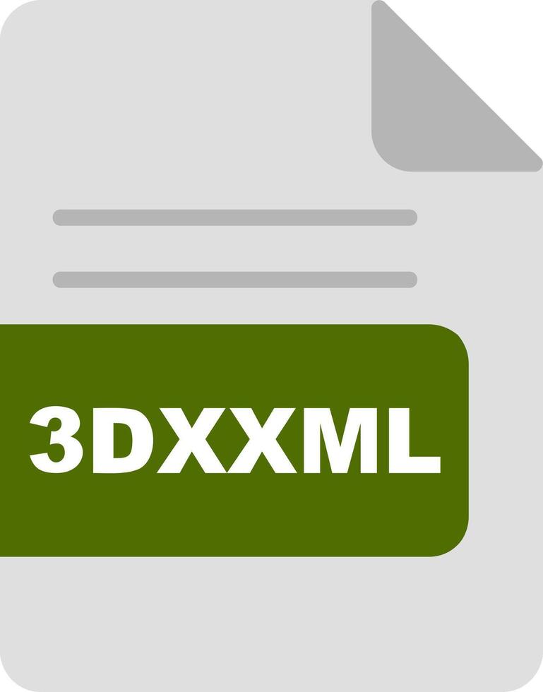 3DXXML File Format Flat Icon vector