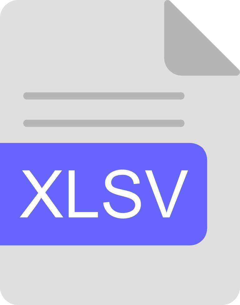 xlsv archivo formato plano icono vector