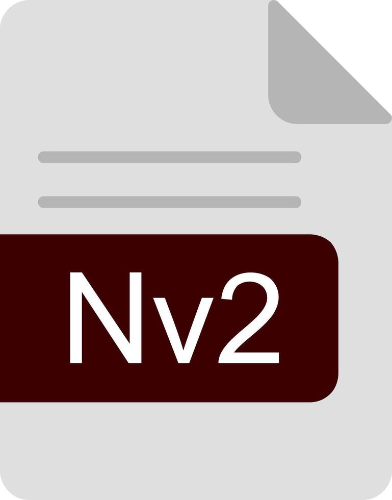 Nv2 File Format Flat Icon vector