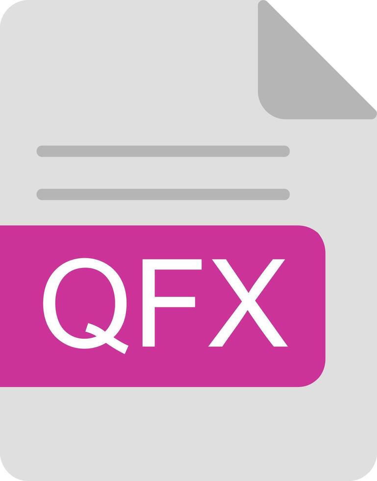 QFX File Format Flat Icon vector