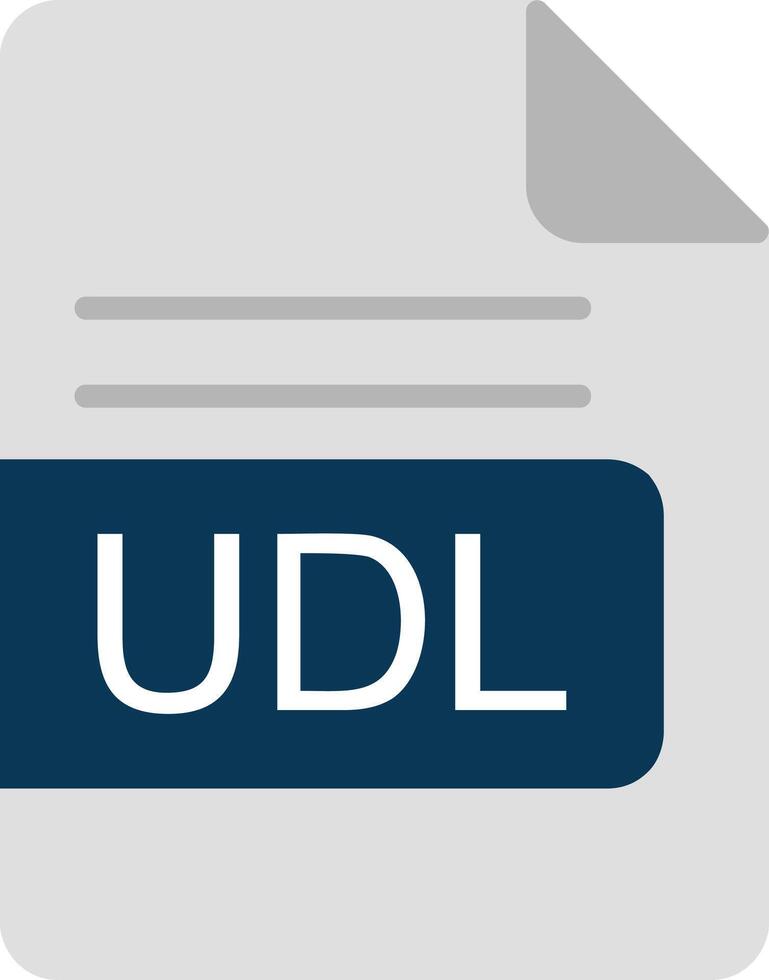 udl archivo formato plano icono vector