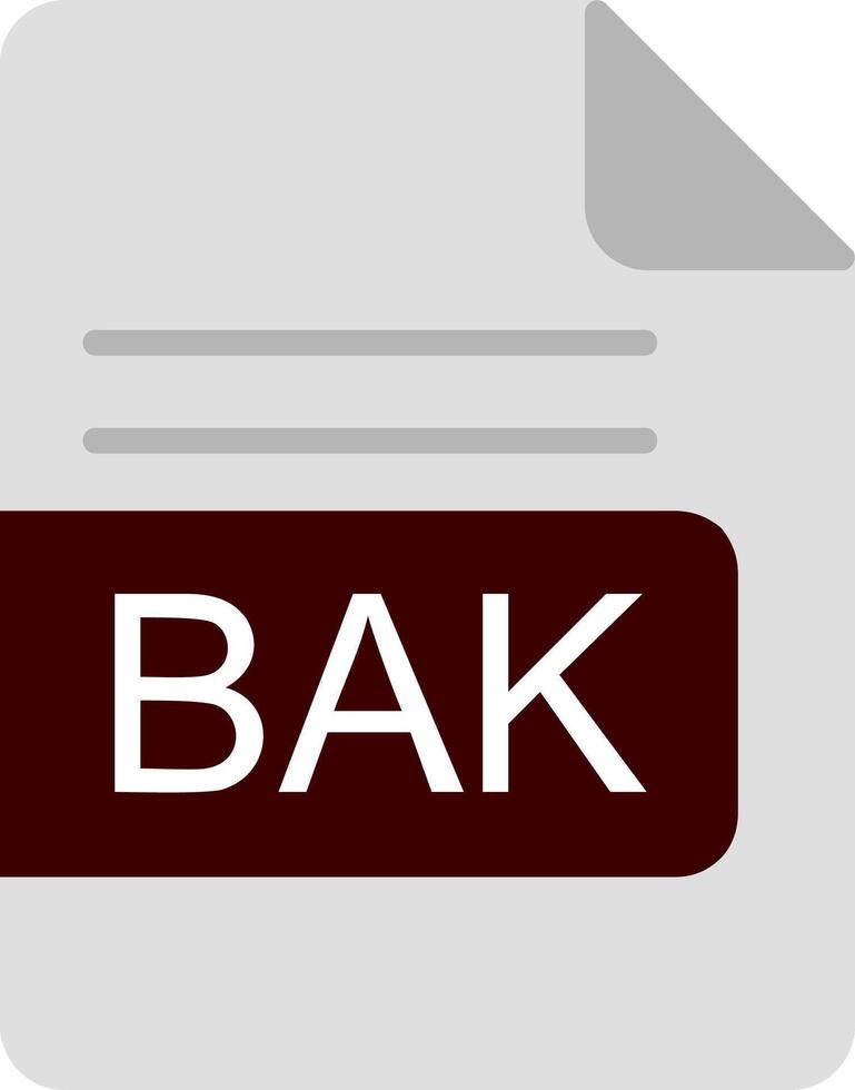 BAK File Format Flat Icon vector