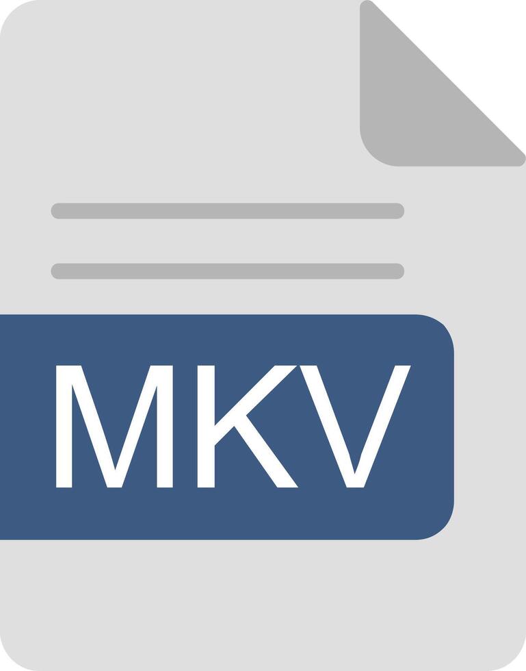 MKV File Format Flat Icon vector