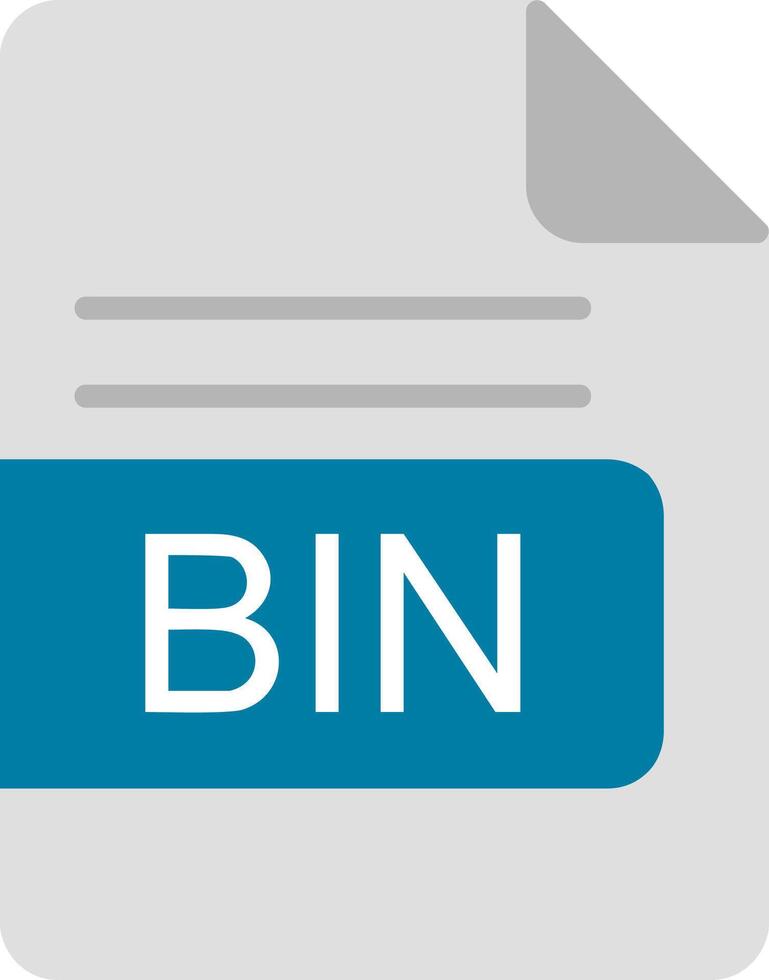 BIN File Format Flat Icon vector