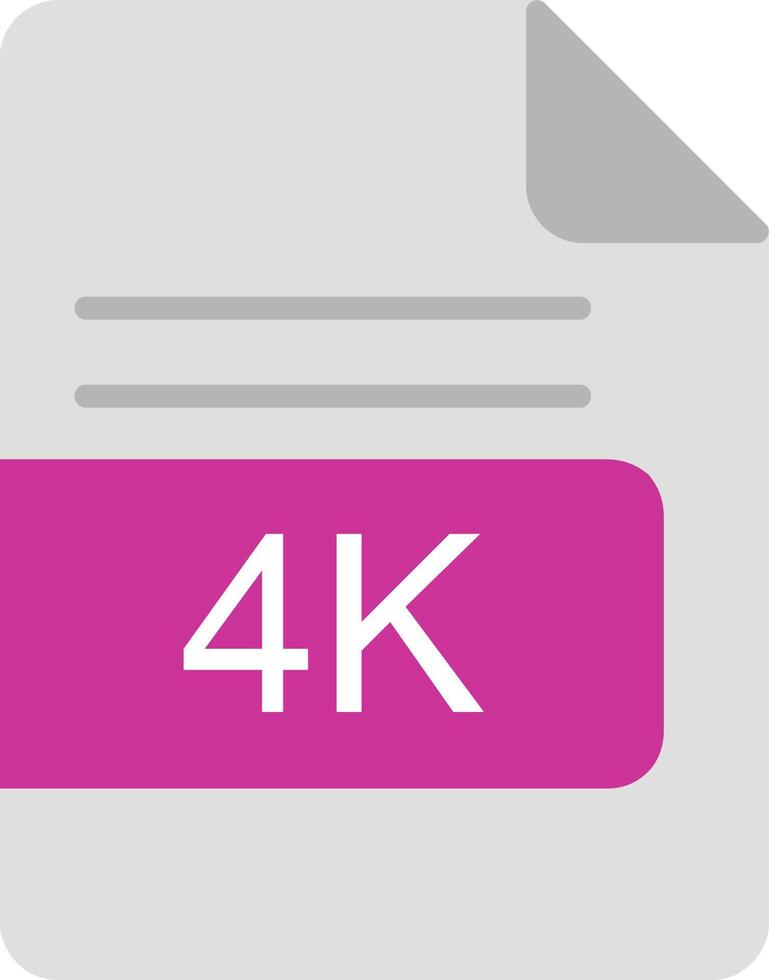 4K File Format Flat Icon vector