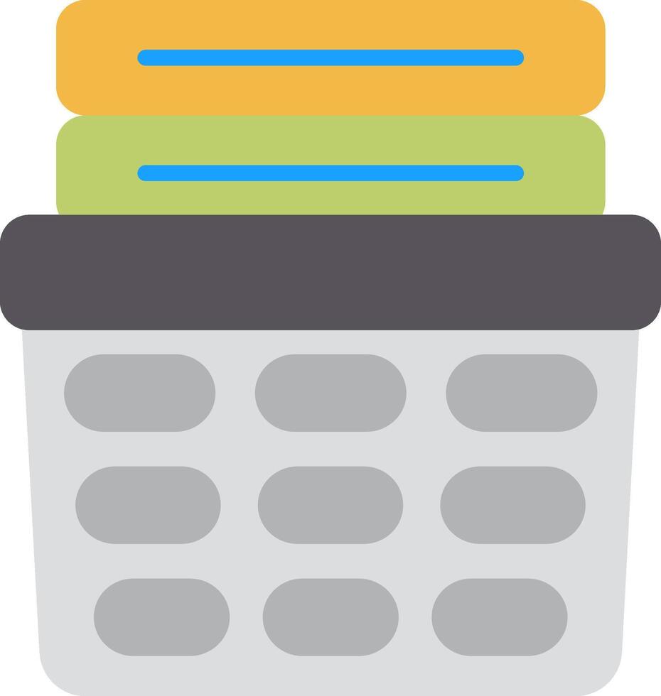 Laundry Basket Flat Icon vector