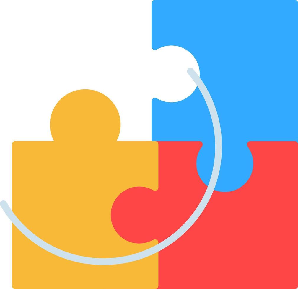 Puzzled Flat Icon vector