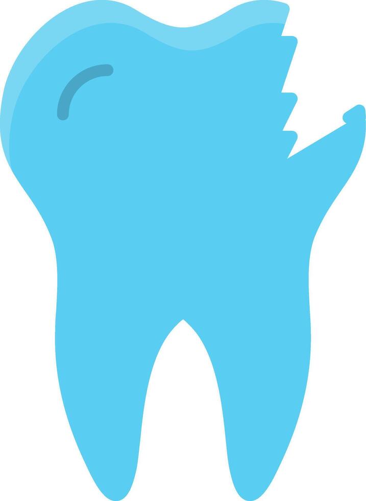 Broken Tooth Flat Icon vector